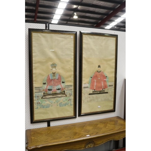 Two framed antique Chinese ancestral