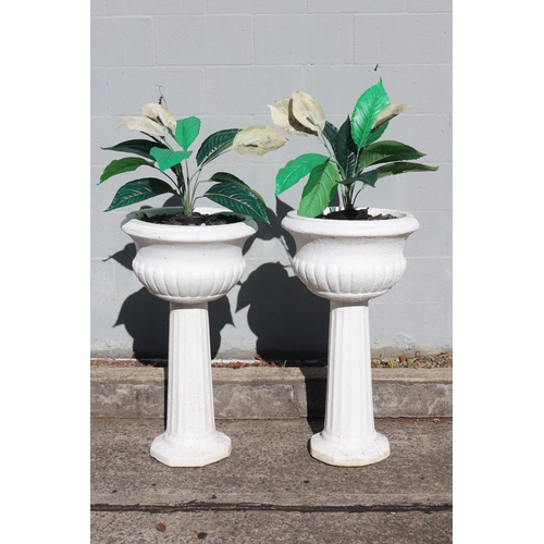 Pair of vintage pedestal planters,