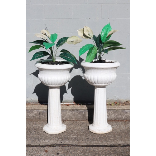 Pair of vintage pedestal planters, approx