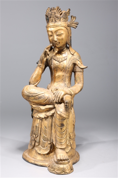 Antique Korean gilt bronze seated