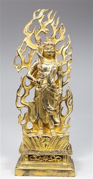 sino tibetan gilt bronze standing fugure