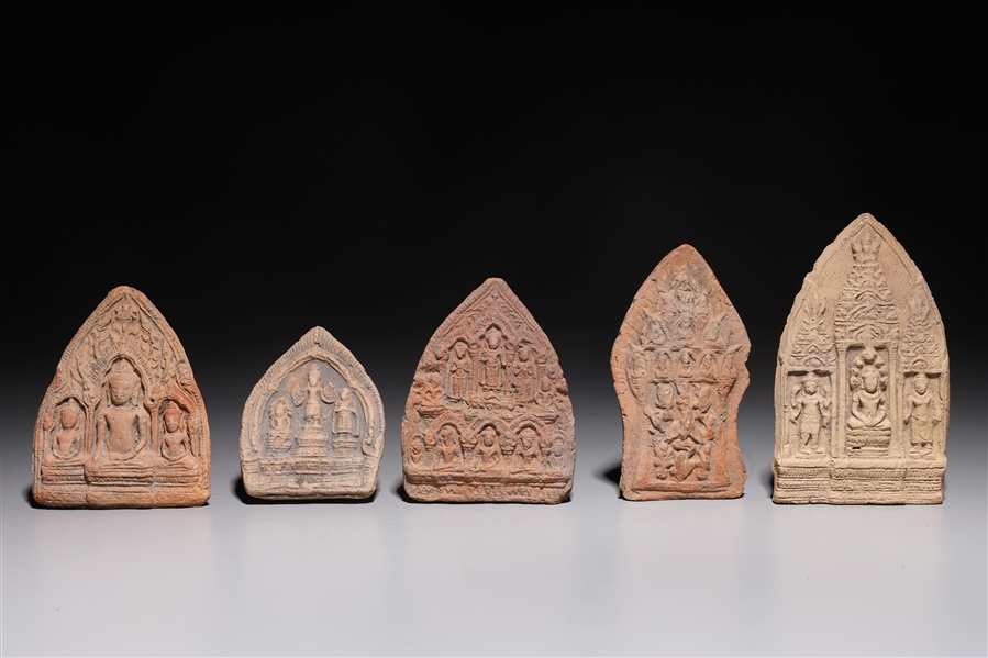 Group of five ancient Thai clay 368557