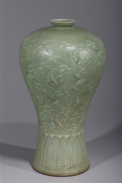 Tall Korean celadon glazed vase