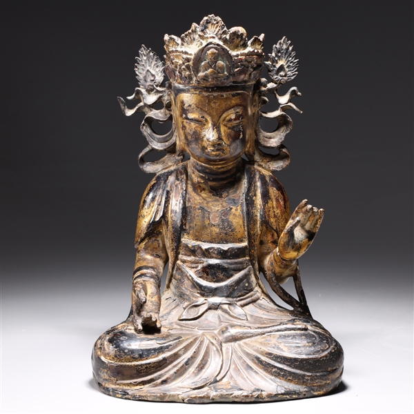 Elaborate Korean gilt bronze figure