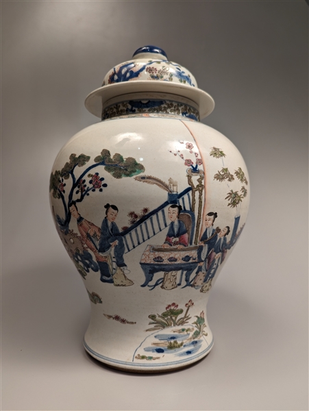 Large Chinese Qing-Style blue and