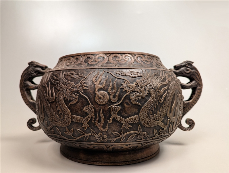Large Chinese Xuande-style, bronze censer;
