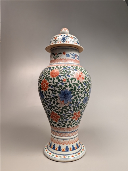 Tall Chinese enameled porcelain