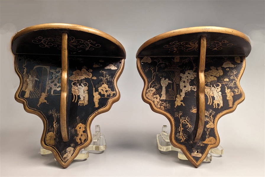 Pair of Chinese gilt lacquered