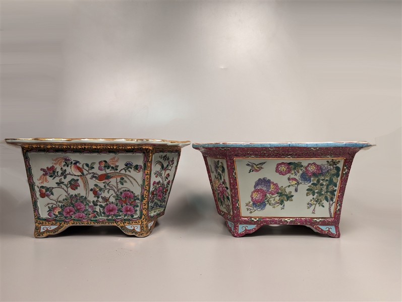 Two ornate Chinese enameled porcelain