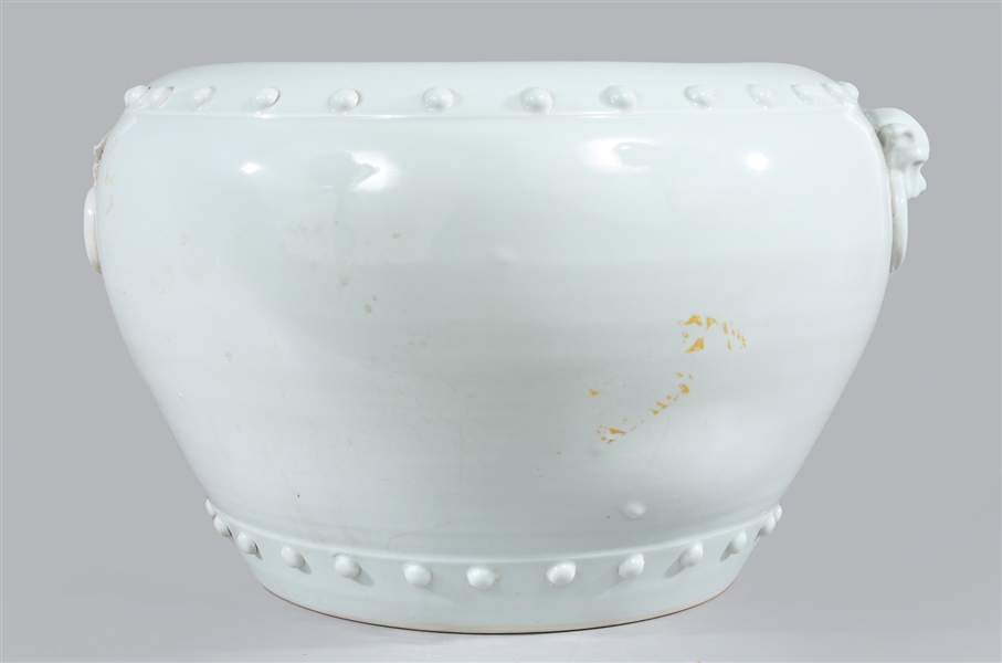 Large Chinese white glazed porcelain