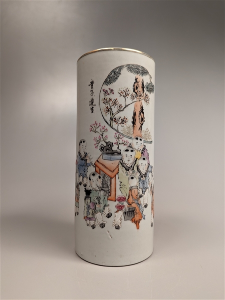 Chinese enameled porcelain hat 3685ba