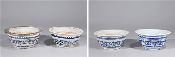 Group of four antique Chinese blue 3685df