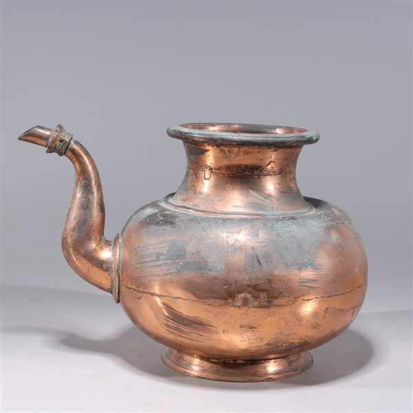 Antique Indian copper ewer, 19th