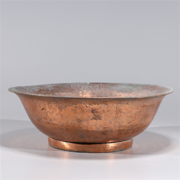 Antique Indian copper metal bowl with