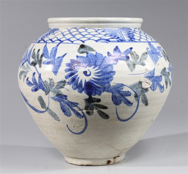 Korean blue and white vase with floral