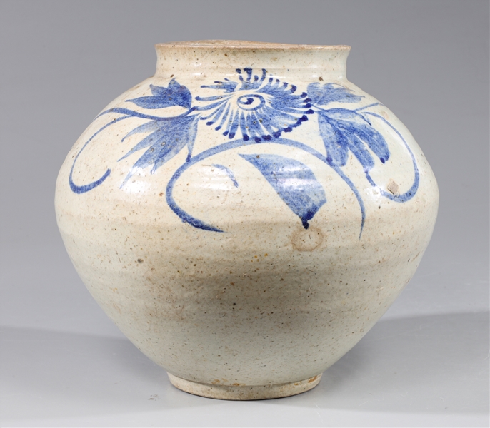 Korean blue and white vase with floral