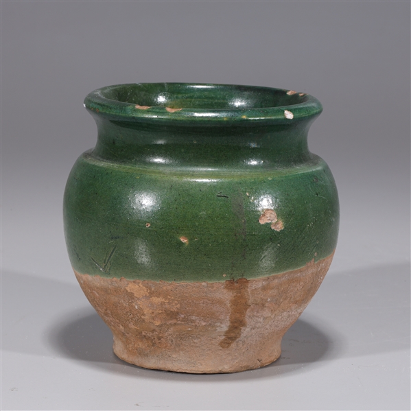 Chinese ceramic jar with partial