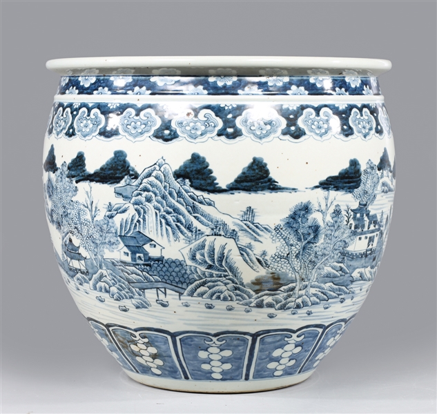 Large Chinese blue and white porcelain