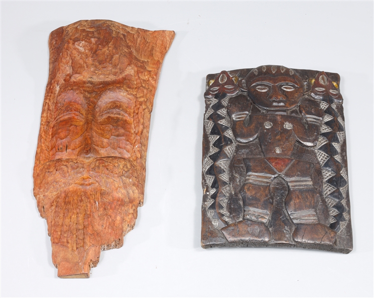 Group of two carved ethnographic 36862e