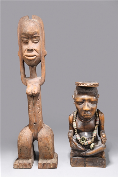 Two African wood carvings including