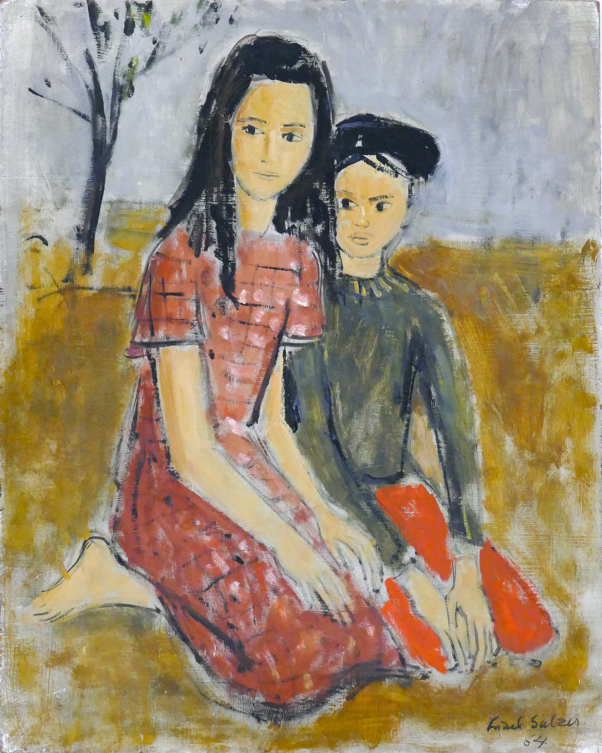 Lisel Salzer Seated Boy and Girl  368676
