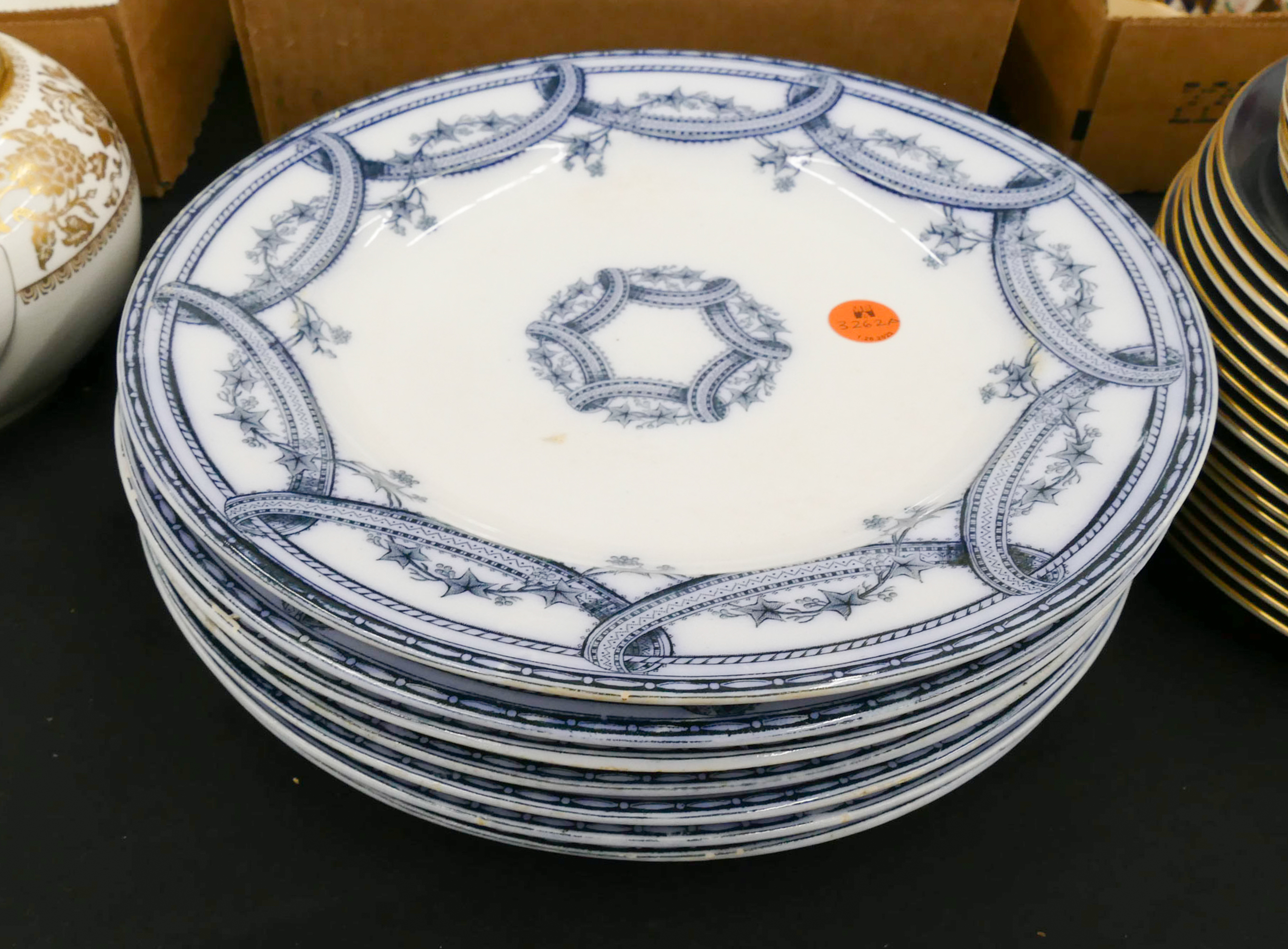 7pc Wedgwood Co Cobalt Garland 3686b2