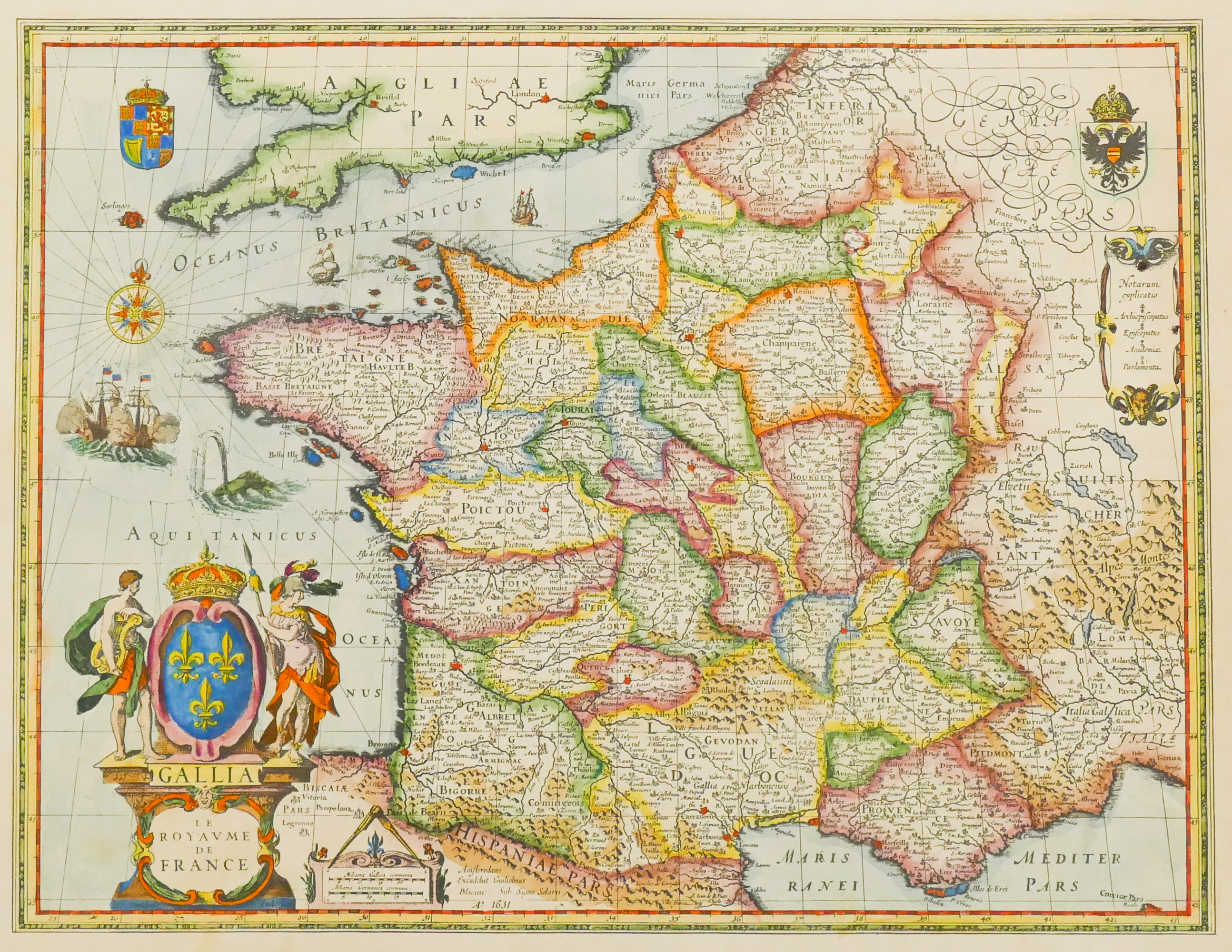 Antique 17th Century Handcolored Map