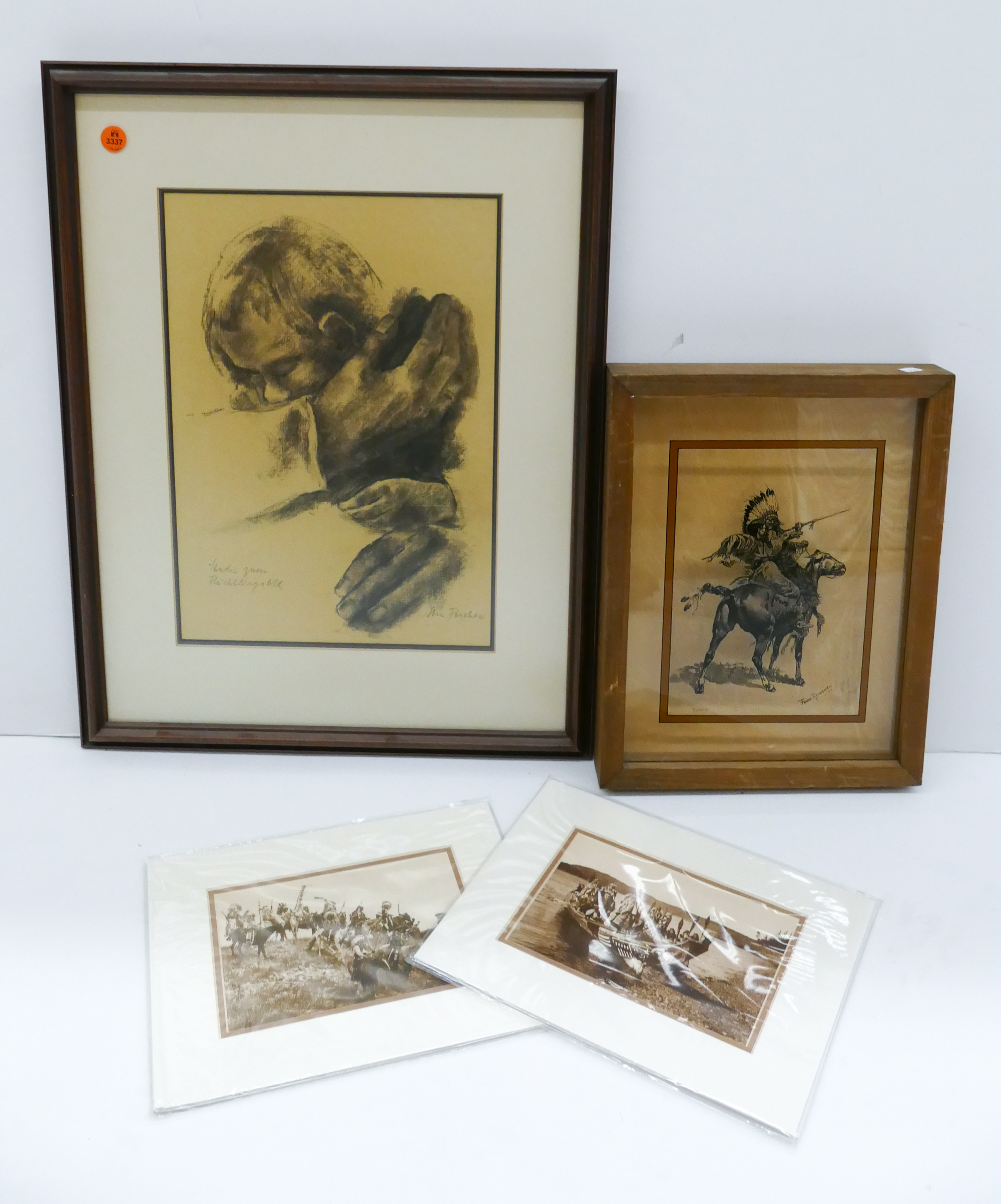 4pc Western Artwork and Prints.