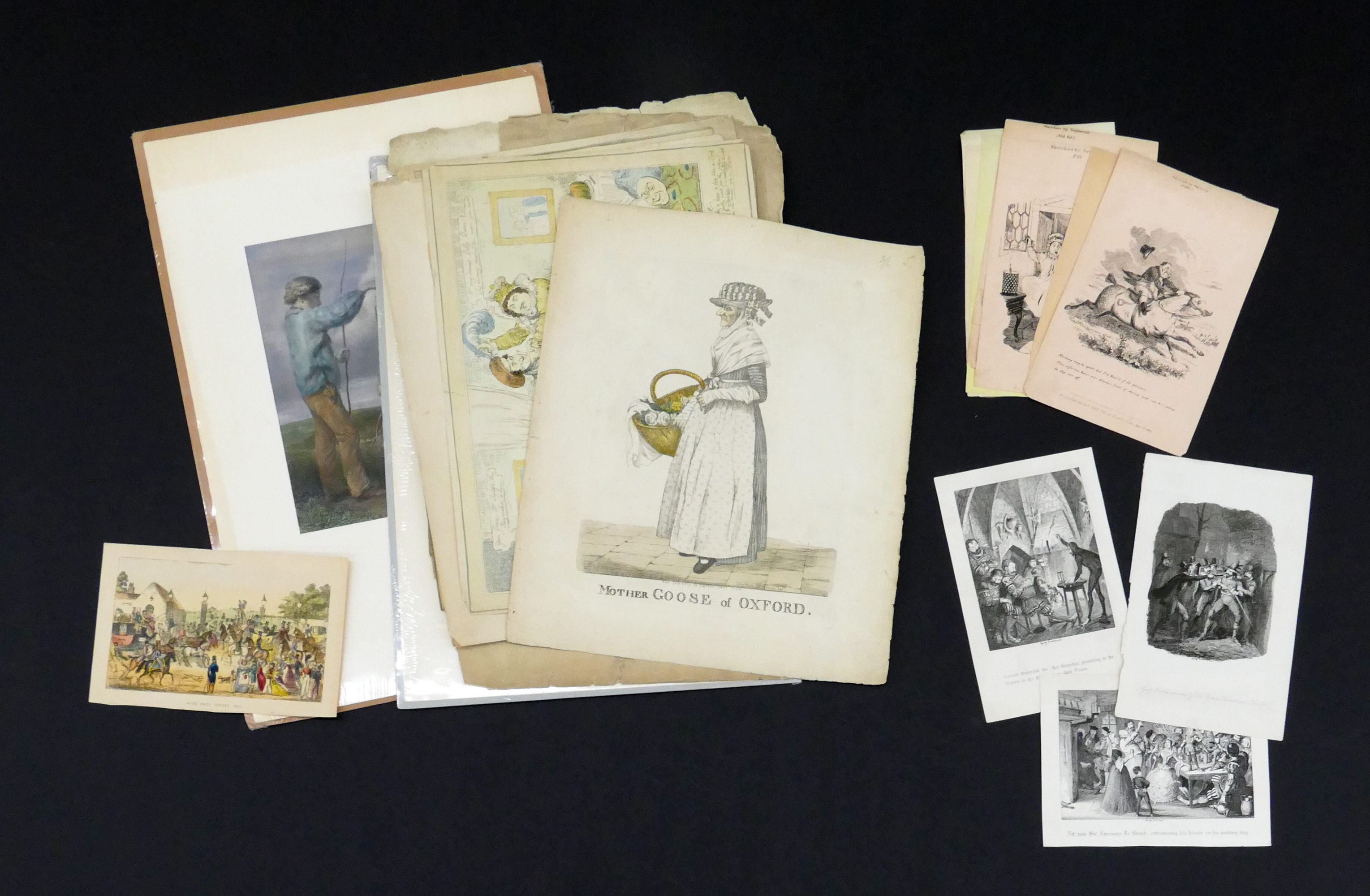 Group Antique English Lithographs 3686fe