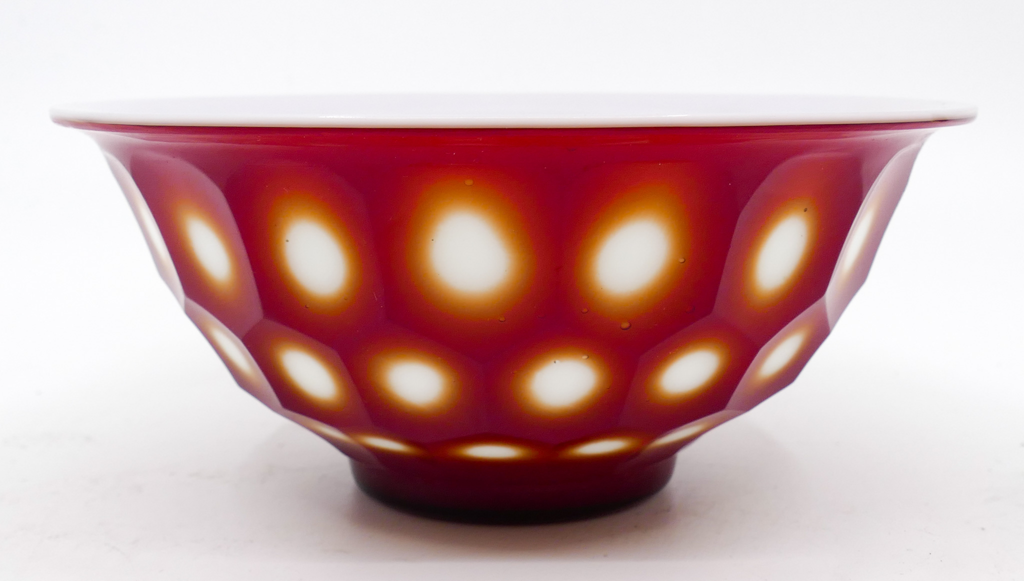 Chinese Red Faceted Peking Glass 368710