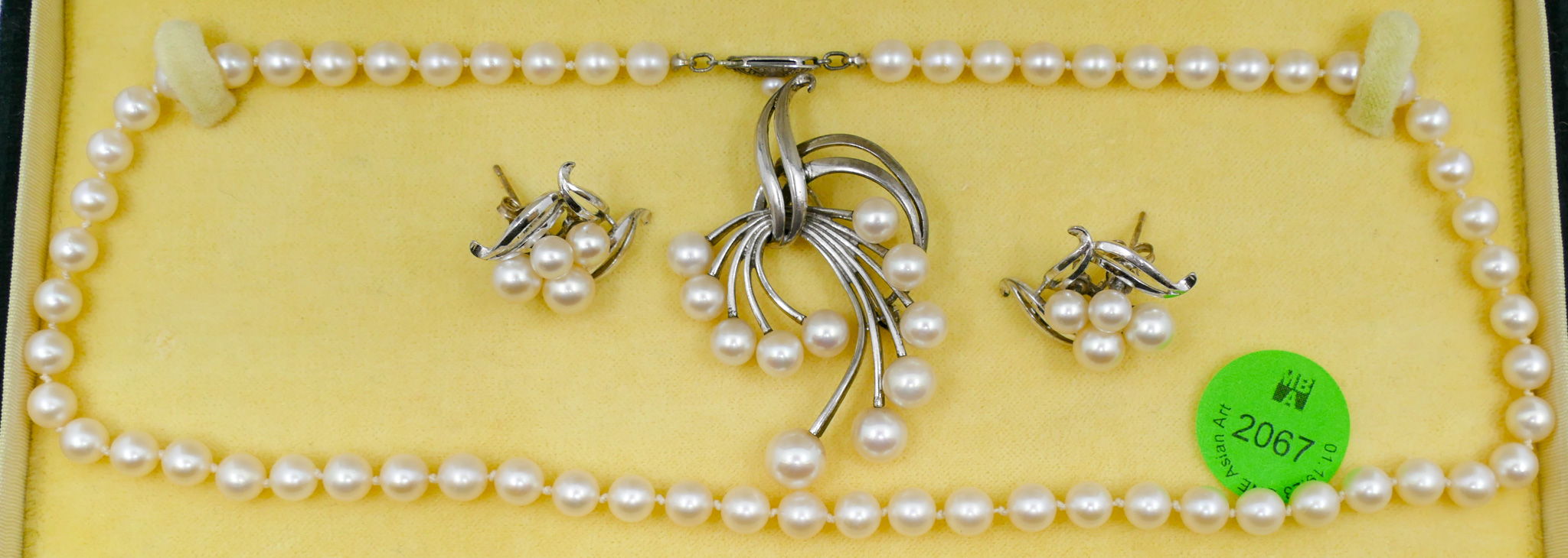 3pc Vintage Mikimoto Pearl Sterling 368747