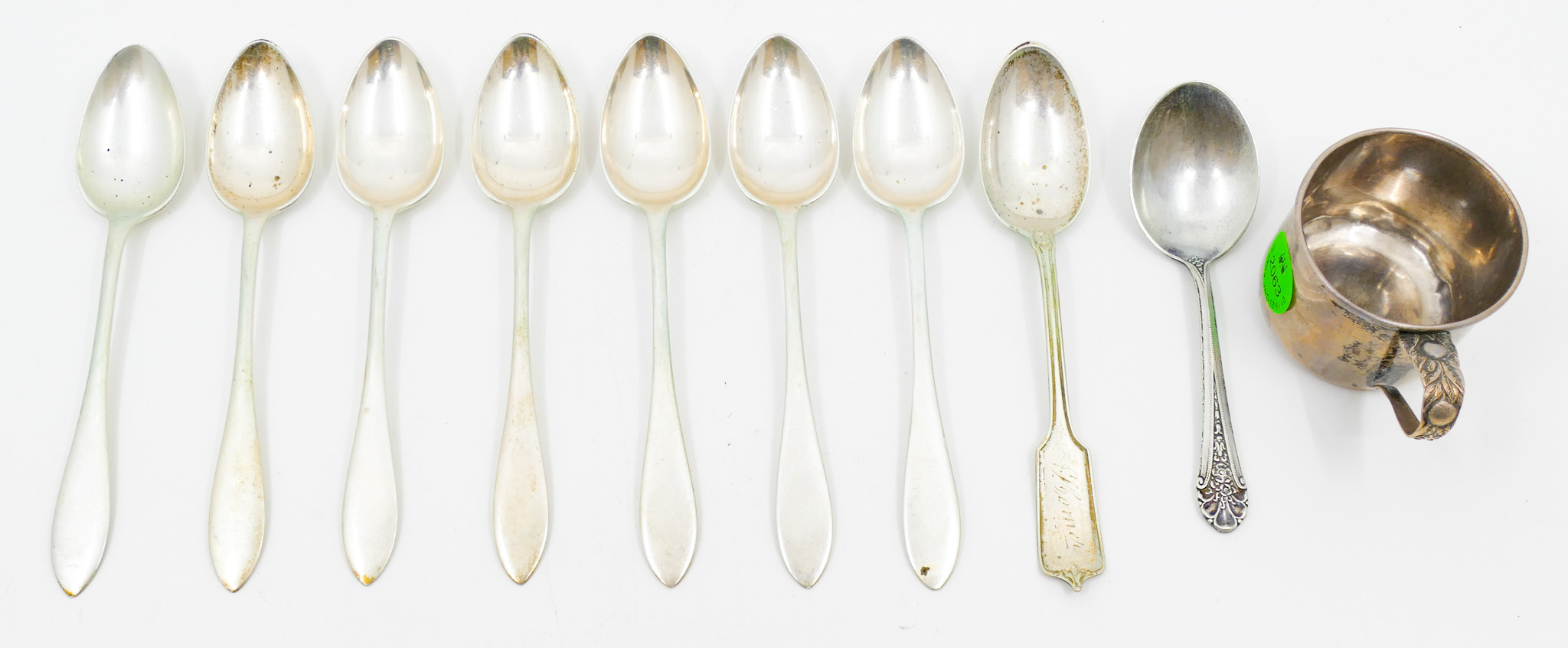 Group Sterling Spoons and Childs Mug