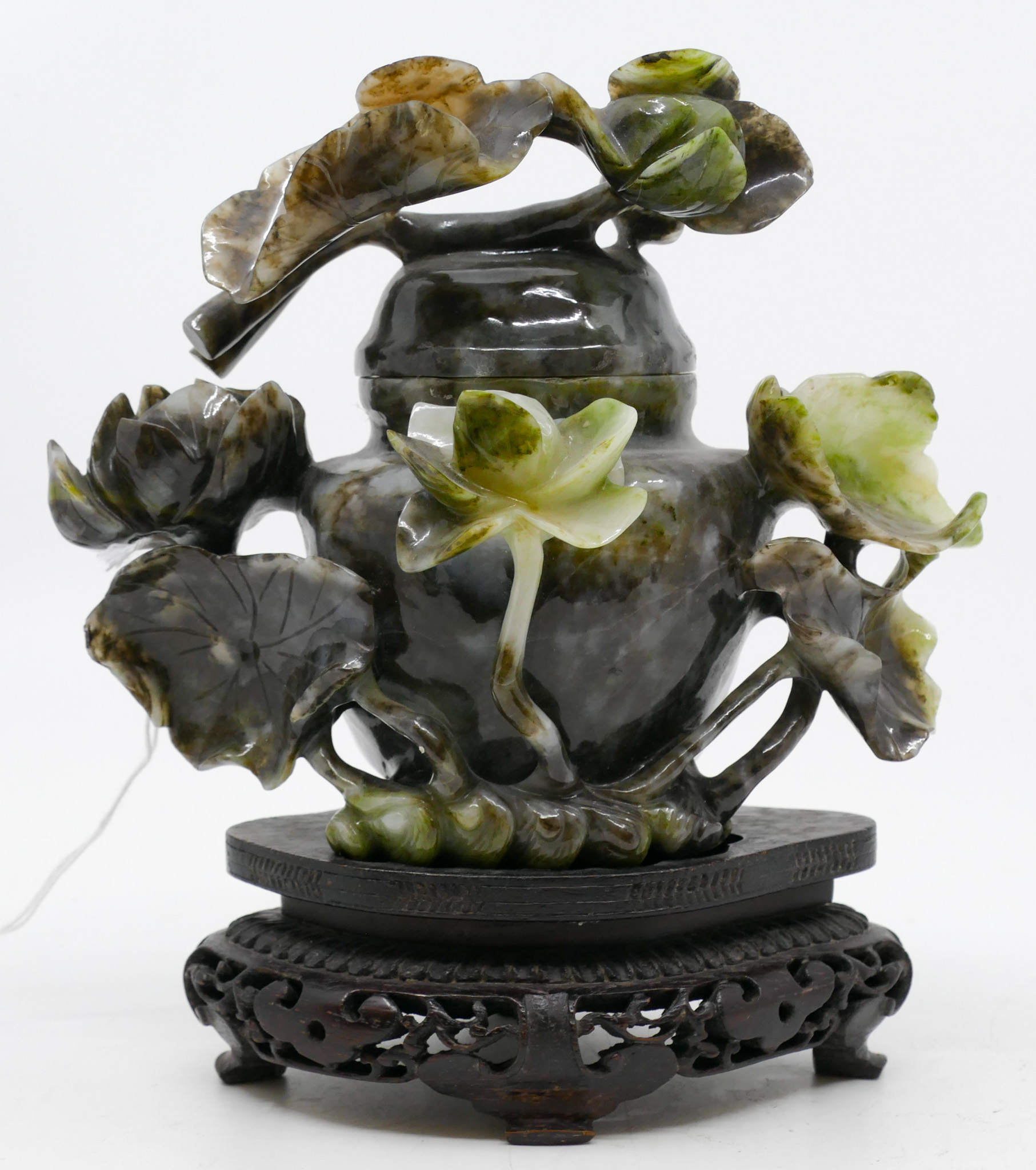 Chinese Carved Jade Covered Lotus 368797