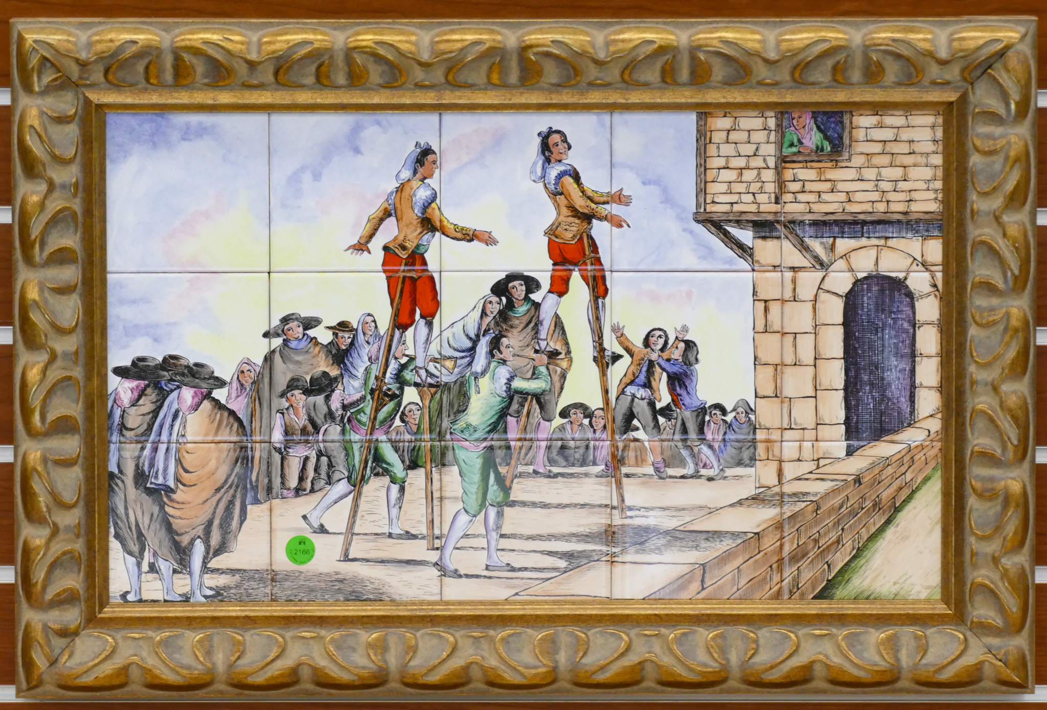 Spanish Stilt Walkers Painted Tile 3687ac