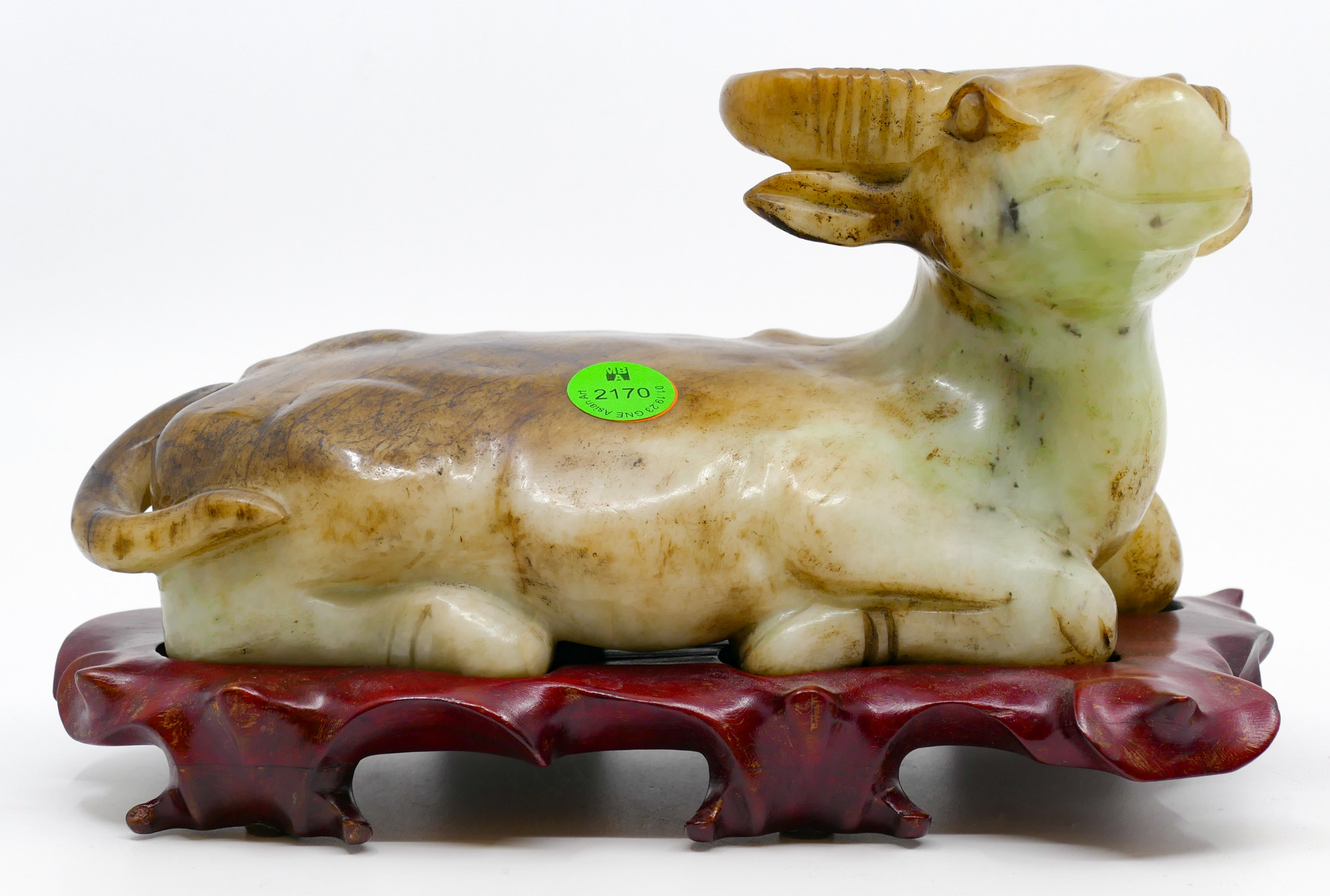 Chinese Carved Jade Reclining Ox 3687b0