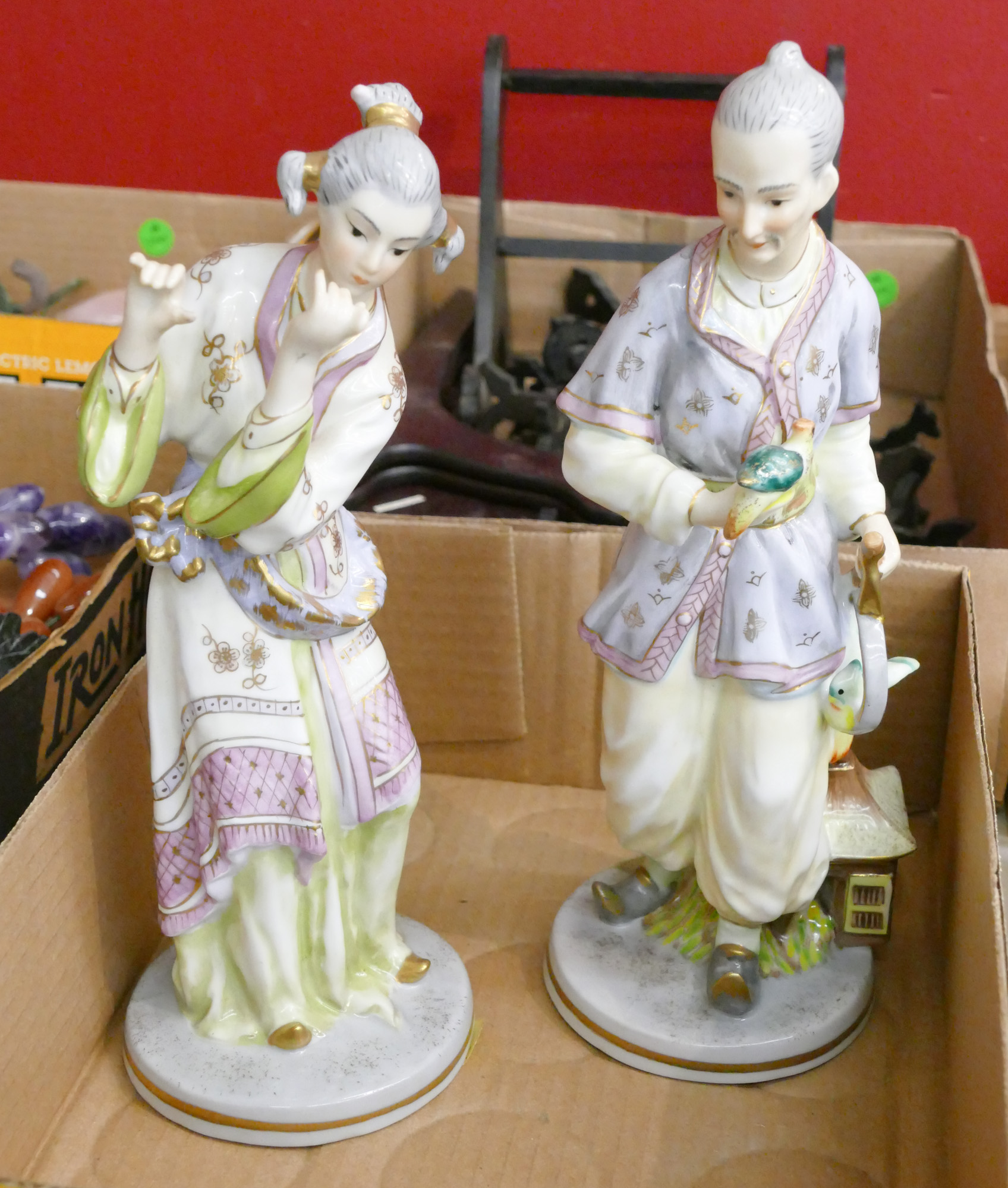 Pair Japanese Porcelain European Figures