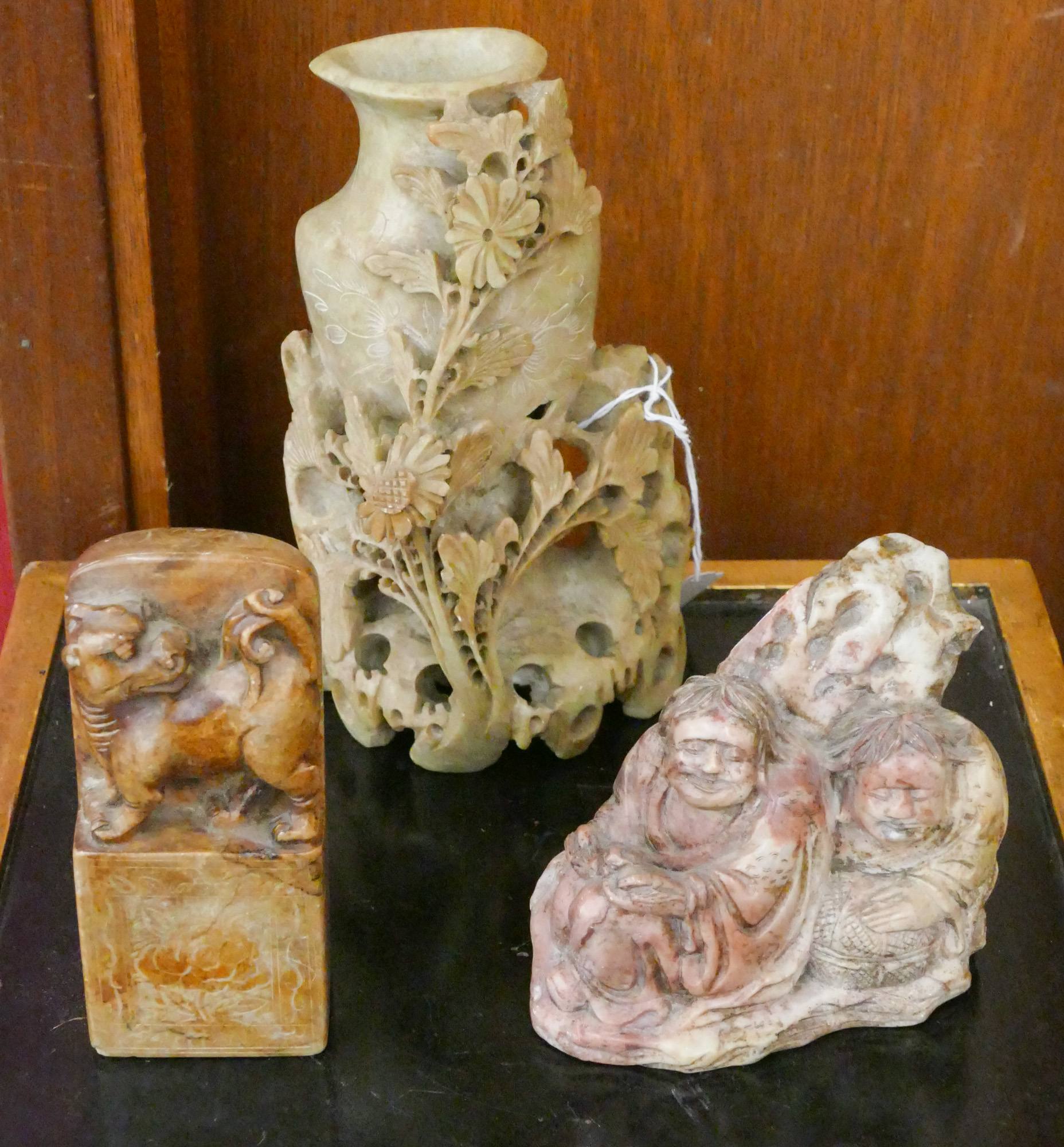 3pc Old Chinese Soapstone Carvings 368809