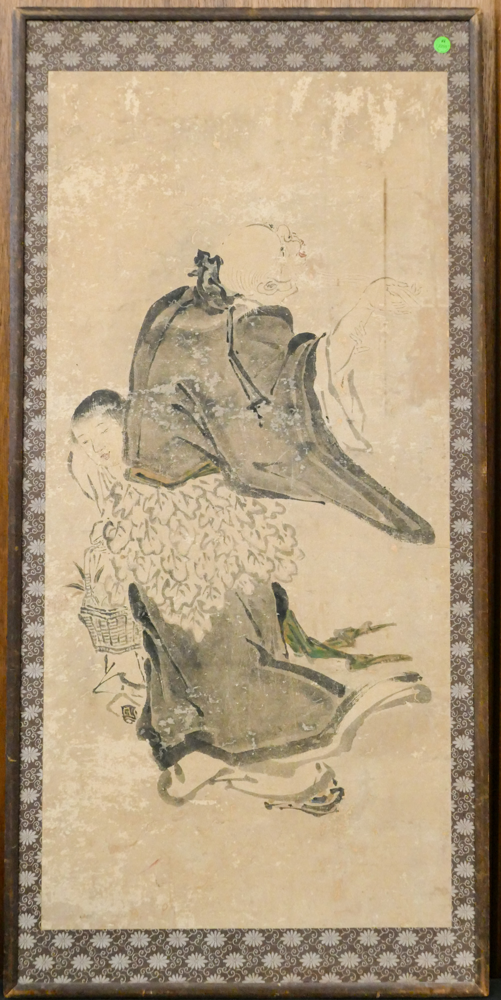 Edo Japanese Mounted Scroll Painting