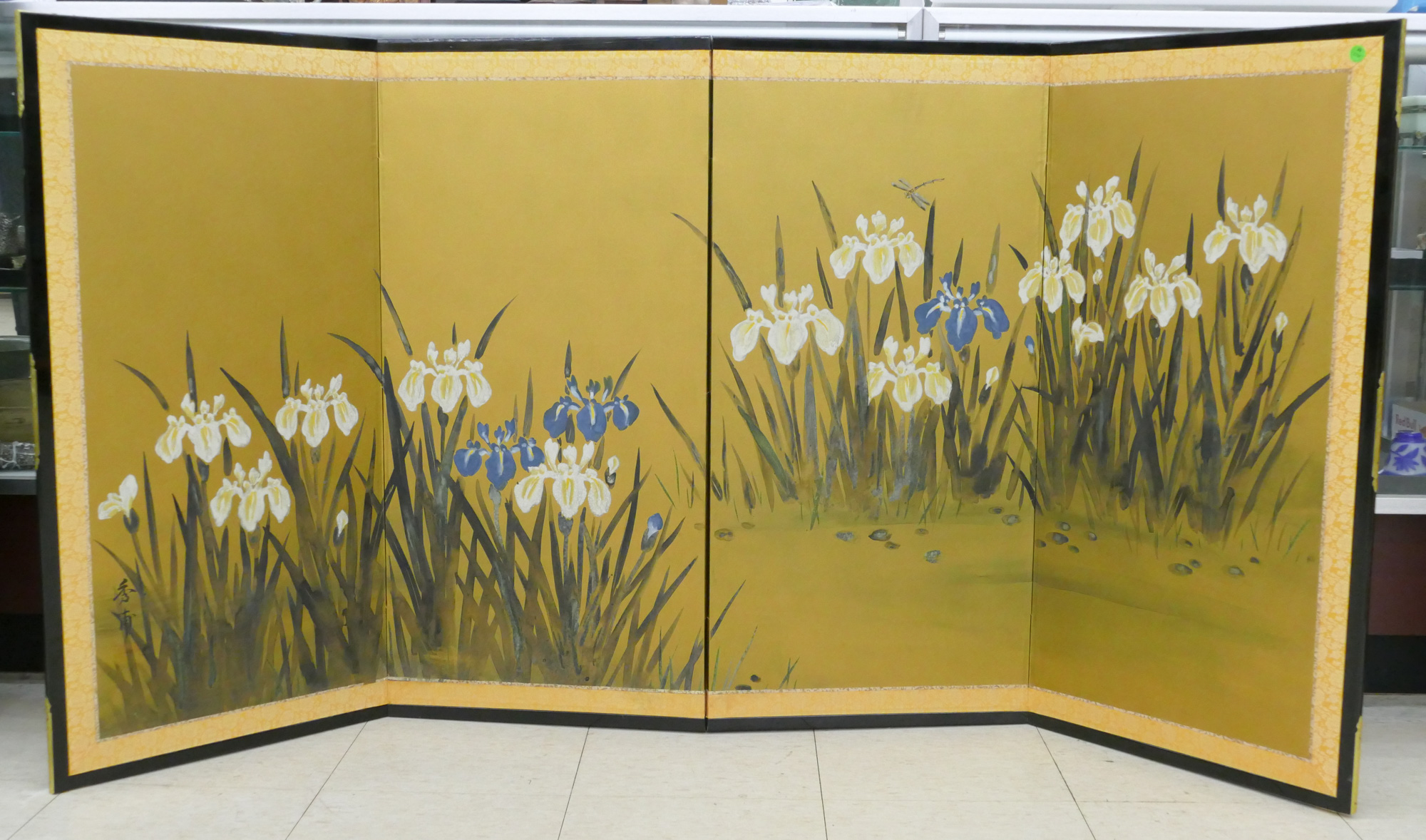Vintage Japanese Gold Iris Flowers 368830