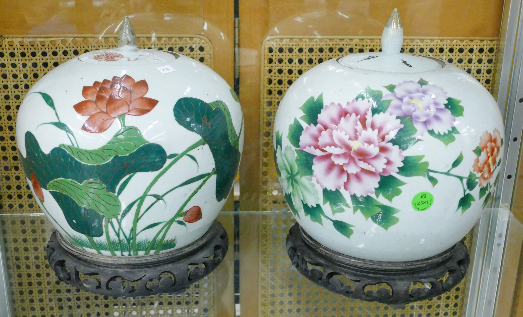 Pair Chinese Republic Floral Porcelain