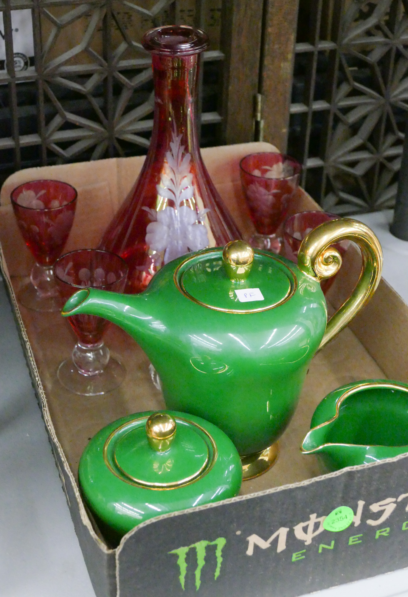 Box Green Porcelain Teaset etc.