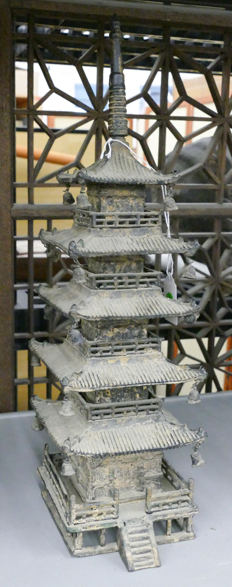 Old Asian Cast Iron Pagoda Model 17