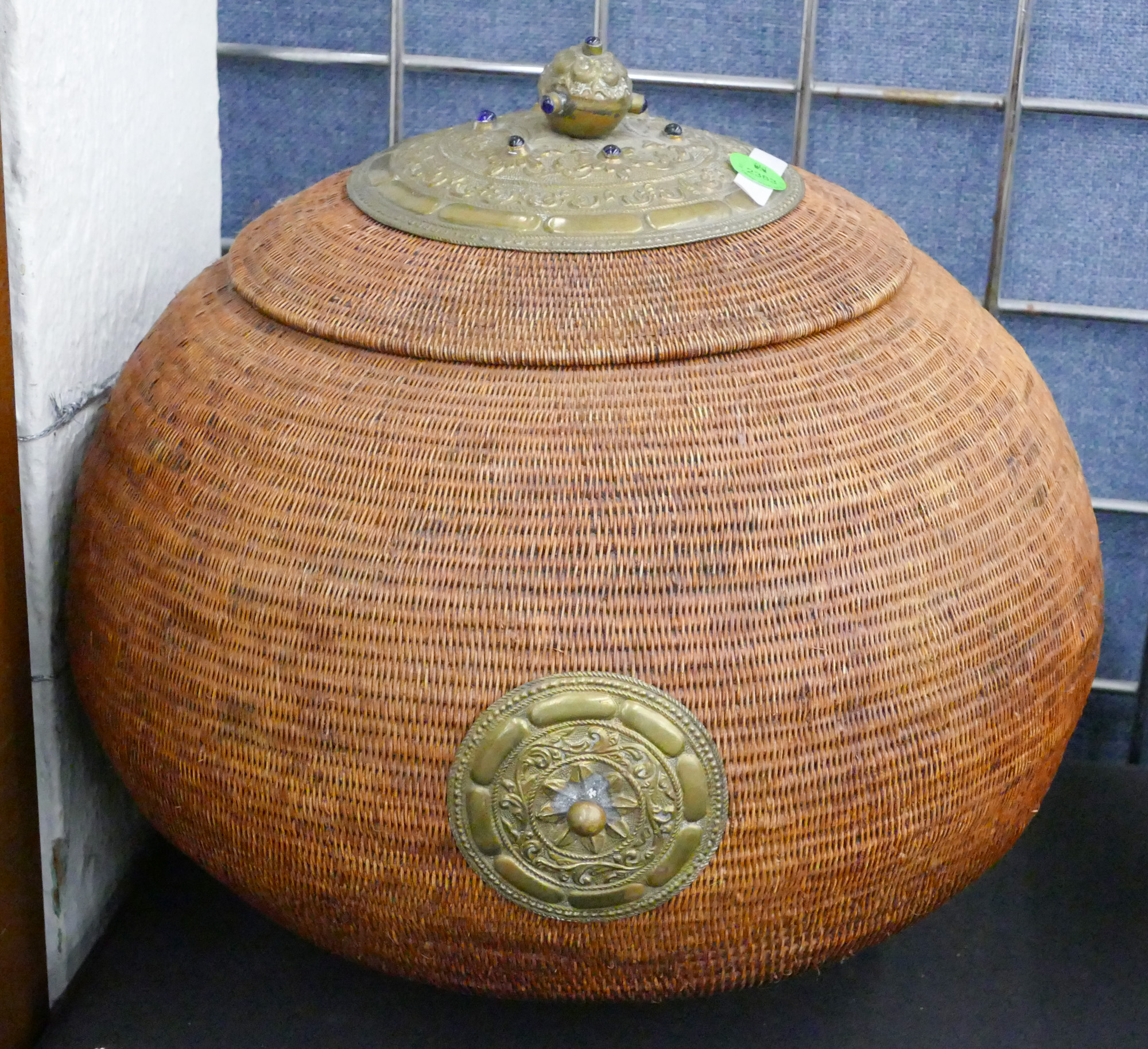 Burmese Woven Covered Basket with