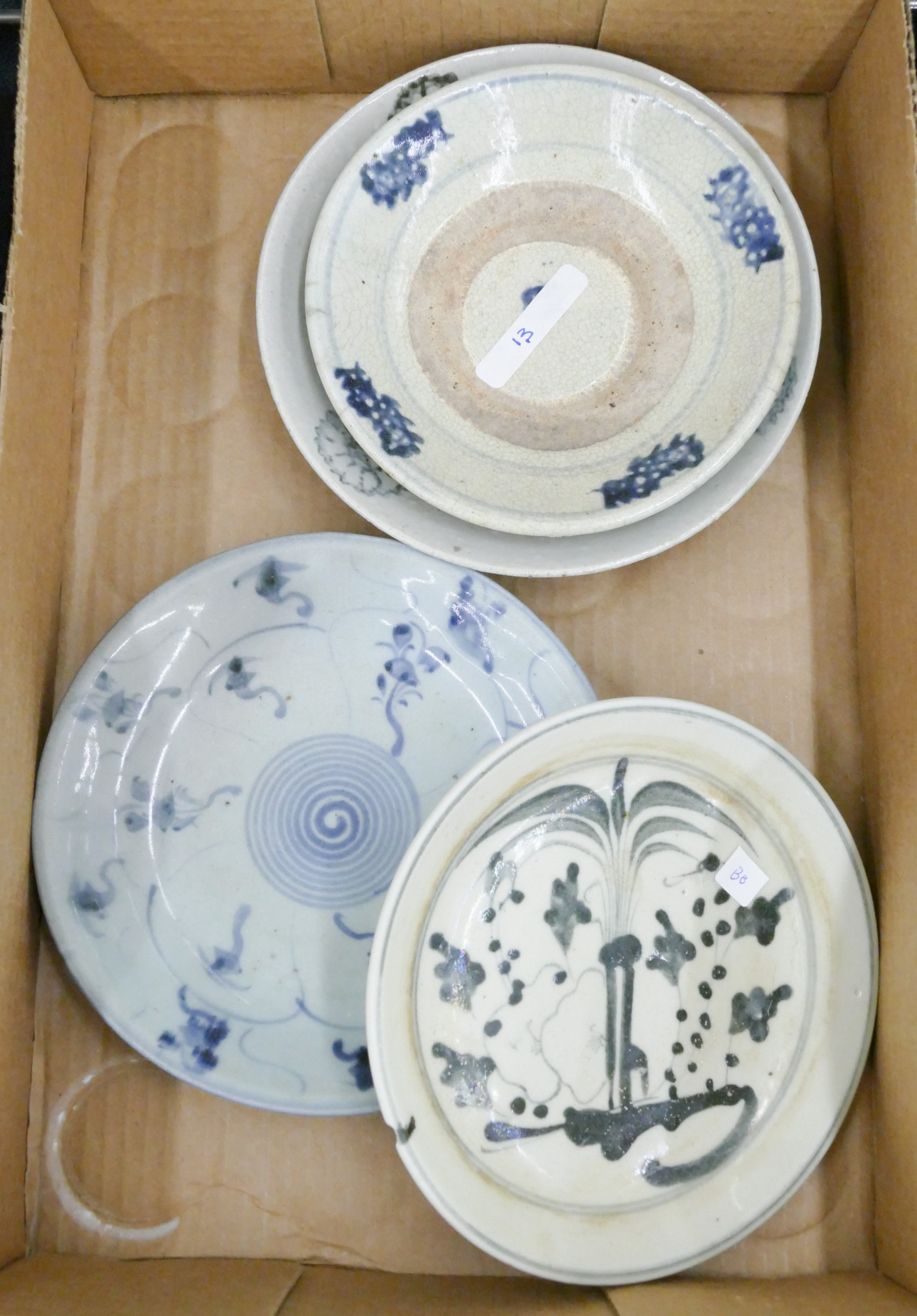 Box 4pc Chinese 18th Cent Dishes 36888e