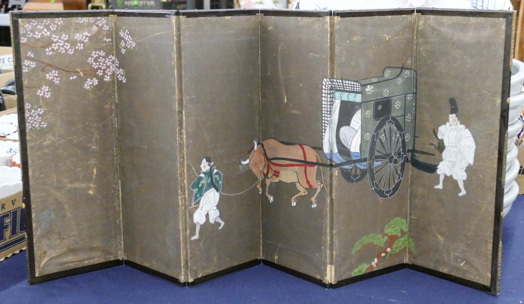 Old Japanese Painted Table Screen 11