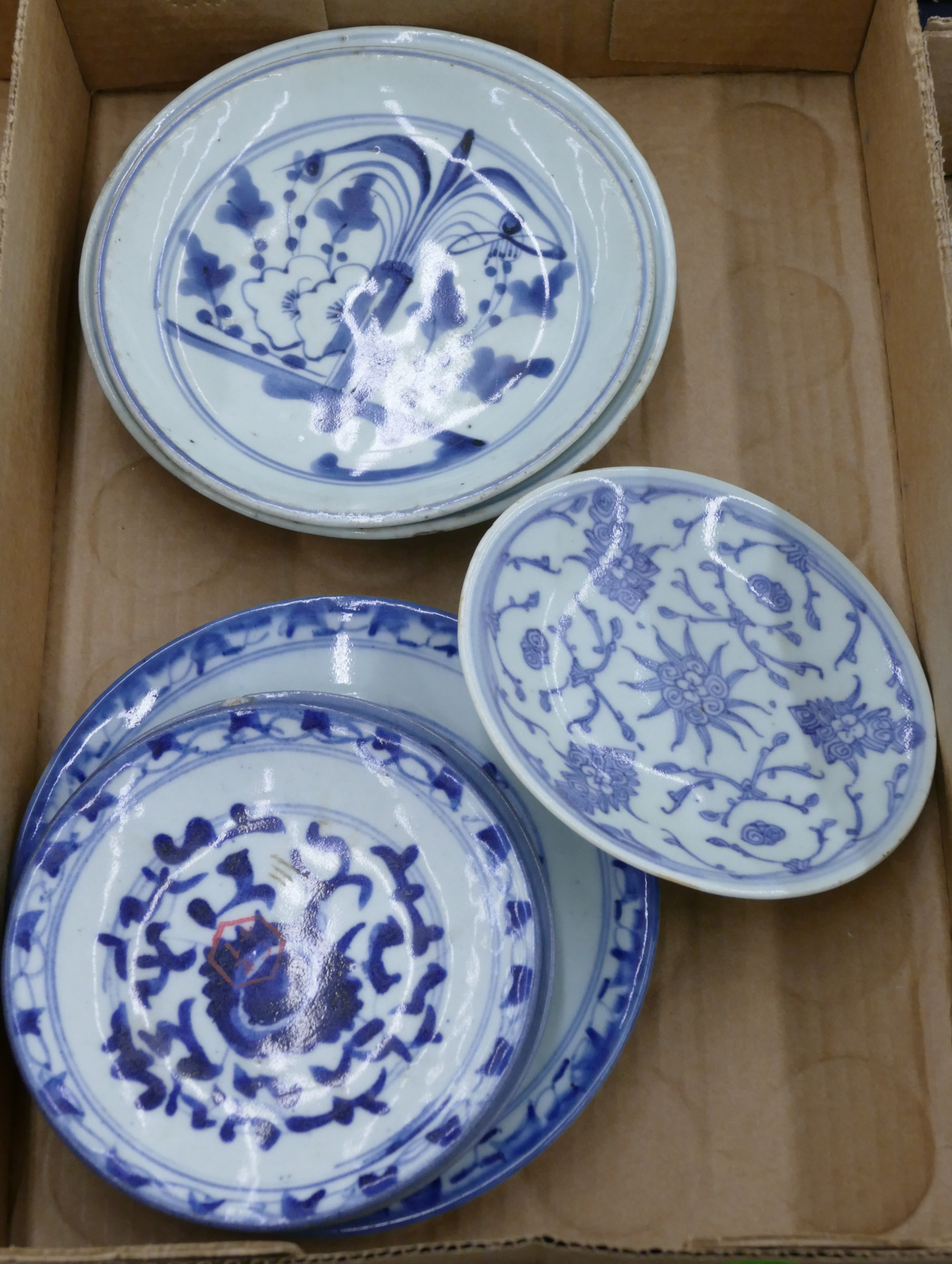 Box 6pc Chinese Qing Porcelain 3688e2