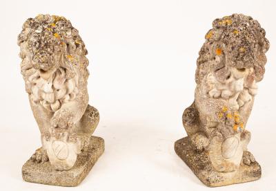 A pair of composition stone models 36b002