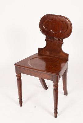 A mahogany hall chair 87cm high 36b012