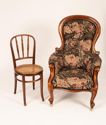 A Victorian mahogany upholstered