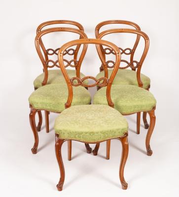 Five Victorian single chairs with